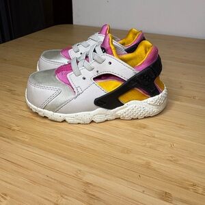 Nike Huarache Toddler Sneakers Gray Pink Orange